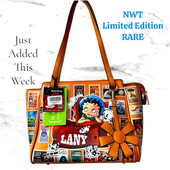 🎉HostPick🎉 Betty Boop LANY Shoulder Bag NWT - RARE, unique postage stamp design - Picture 16 of 16